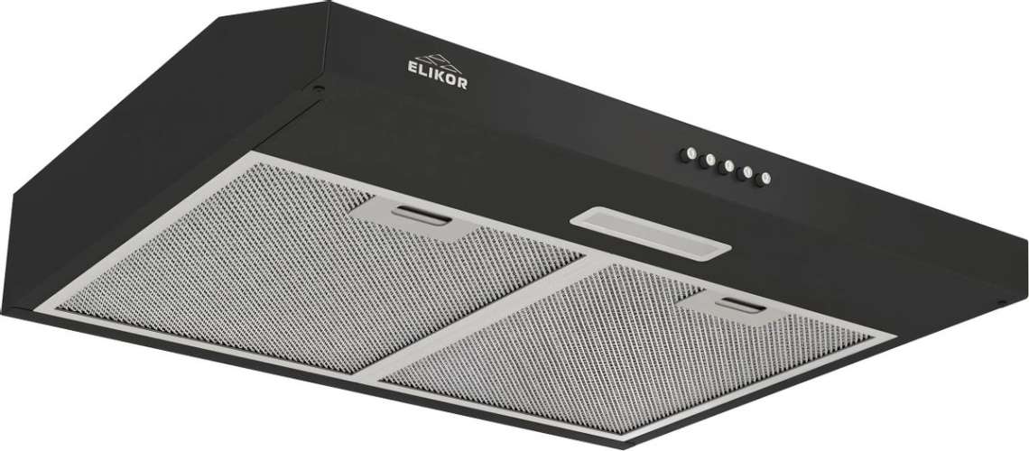 Вытяжка козырьковая Elikor Eco BK 60, управление кнопочное, черный [243066]